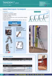 les plate-formes individuelles tandem 4 et 7 PLIANT escabeaux s&eacute;curis&eacute;s pliables 