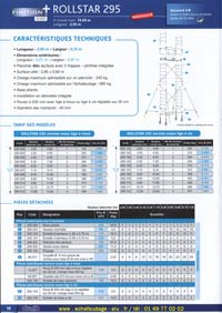 S&eacute;rie 300 de 3,10 m&egrave;tres de longueur et de 0.99 m hauteur maxi 14,90 m&egrave;tres, avec plancher Alto alu/bois &agrave; 2 trappes, plinthes aluminium int&eacute;gr&eacute;es &agrave; s&eacute;curit&eacute;, surface utile de 2.84 m x 0.63 m, charge admissible sur un plancher Alto alu/bois avec 2 trappes plinthes int&eacute;gr&eacute;es de 355 kg ou sur toute la structure 535 kg, base pliante, intallation en d&eacute;nivel&eacute;s int&eacute;gr&eacute;e, roue de 200 mm diam&egrave;tre r&eacute;glable sur 20 cm empattement avec v&eacute;rins stabilisateurs et montants 40 mm