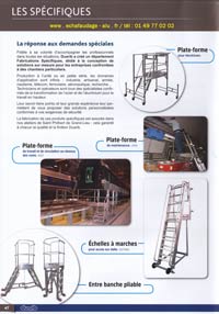 Fabrications spécifiques à l' unité ou en petite serie et à vos cahier des charges, de plate-forme roulante de TGV, de plate-forme d' accés sur façade de motrices, plate-forme pour travaux de bordure de dalle de béton, plate-forme spéciale pour maitenence, plate-forme pour cabine de peinture, plate forme pour électricien, escalier de pontage de tapis roulant, quai mobile