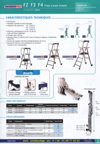 d' &eacute;chafaudages roulants aluminium et acier ainsi que les plates-formes individuelles